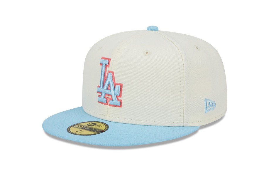 Clothing NEW ERA | New Era Mlb Los Angeles Dodgers Color Pack Off White/Skyblue 59Fifty Fitted