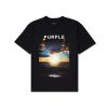 Clothing PURPLE BRAND | Textured Jersey Black Sunset Tee