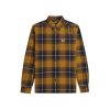 Clothing FRED PERRY | Tartan Shirt Dark Caramel