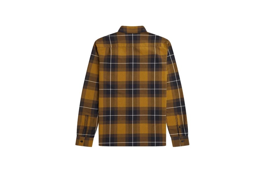 Clothing FRED PERRY | Tartan Shirt Dark Caramel