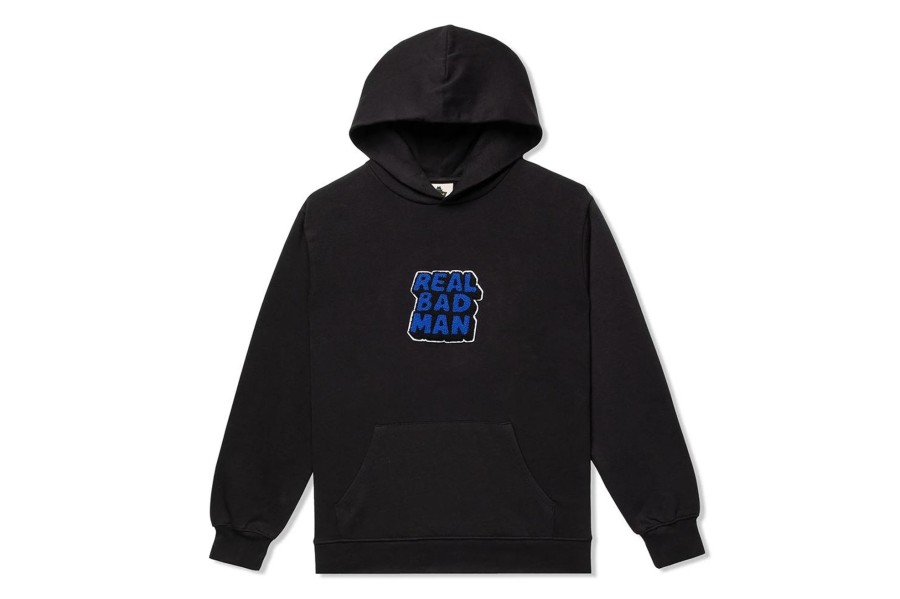 Clothing REAL BAD MAN | Real Bad Man Chenile Hoodie Black