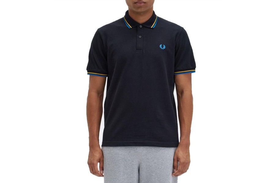 Clothing FRED PERRY | Twin Tipped Fred Perry Shirt Black