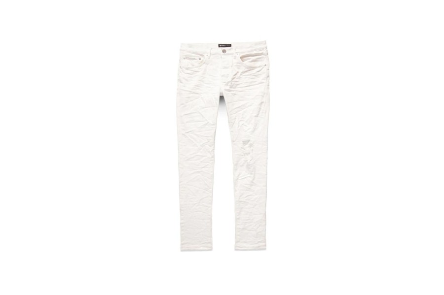 Clothing PURPLE BRAND | Optic White Knee Blowout Skinny Jeans