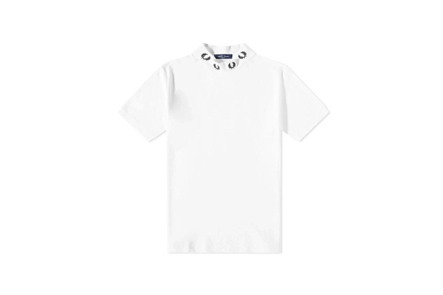 Clothing FRED PERRY | Laurel Wreath High Neck Tee Snow White