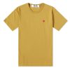 Clothing COMME DES GARCONS | Cdg Small Red Heart T-Shirt Mustard