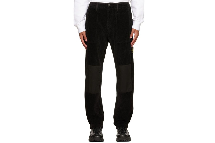 Clothing STONE ISLAND | Black Paneled Trousers