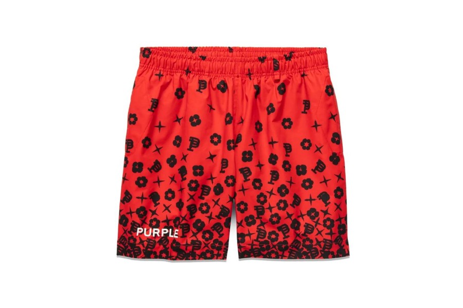 Clothing PURPLE BRAND | Scattered Monogram Red All Around Shorts