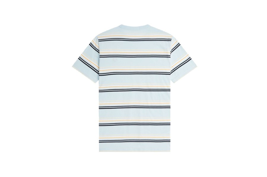 Clothing FRED PERRY | Stripe T-Shirt Light Ice