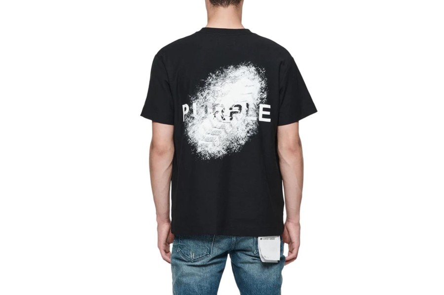 Clothing PURPLE BRAND | Textured Short Sleeve Tee Black Beauty Tread