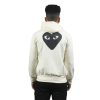 Clothing COMME DES GARCONS | Cdg Black Heart Cream Zip Hoodie