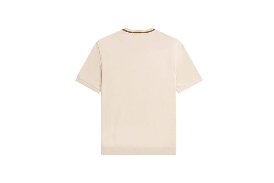 Clothing FRED PERRY | Crew Neck Pique Tee Oatmeal