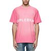 Clothing PURPLE BRAND | Textured Short Sleeve Tee Neon Pink Wordmark