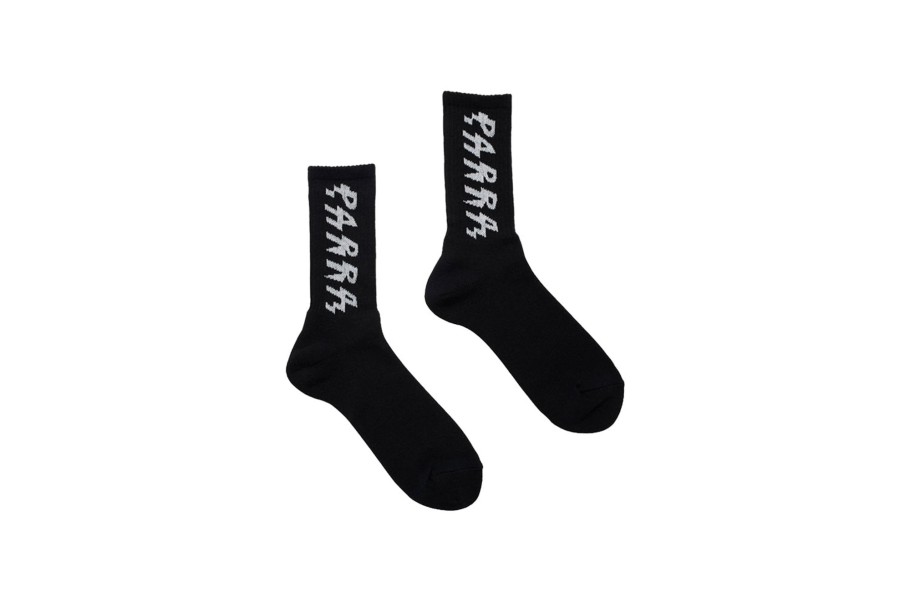 Clothing PARRA | Spiked Logo Crew Socks Black