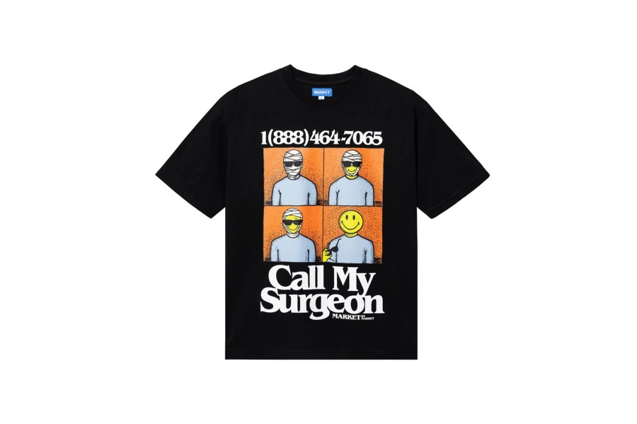 Clothing MARKET | Smiley Call My Surgeon T-Shirt Black