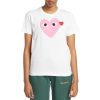 Clothing COMME DES GARCONS | Women'S Cdg Big Pink Heart White T-Shirt