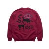 Clothing PARRA | Snaked By A Horse Crewneck Sweatshirt Beet Red