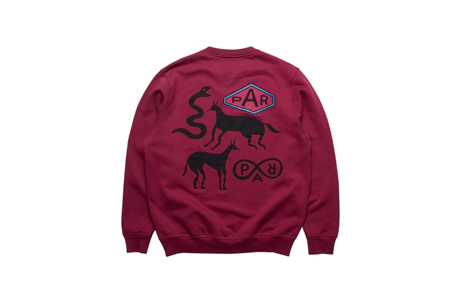 Clothing PARRA | Snaked By A Horse Crewneck Sweatshirt Beet Red