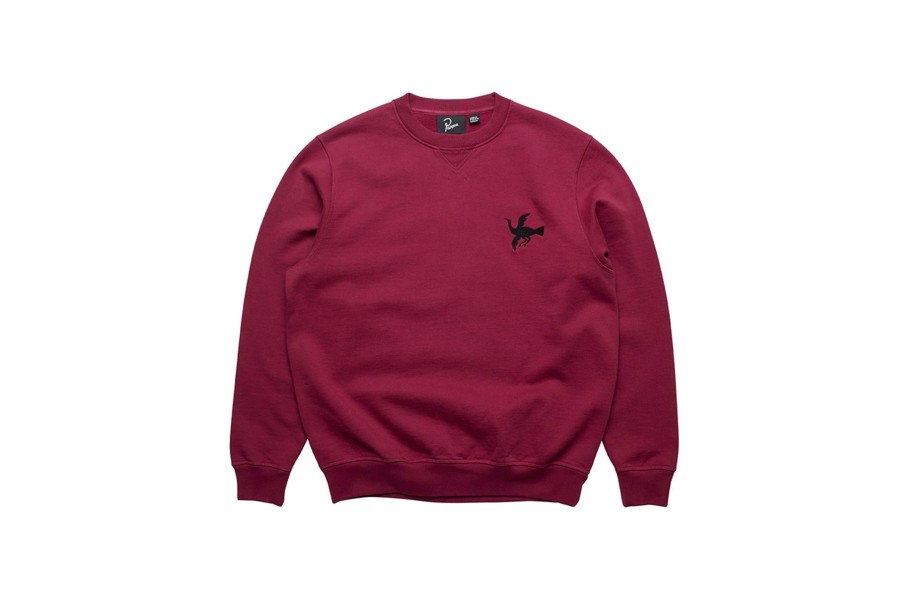 Clothing PARRA | Snaked By A Horse Crewneck Sweatshirt Beet Red